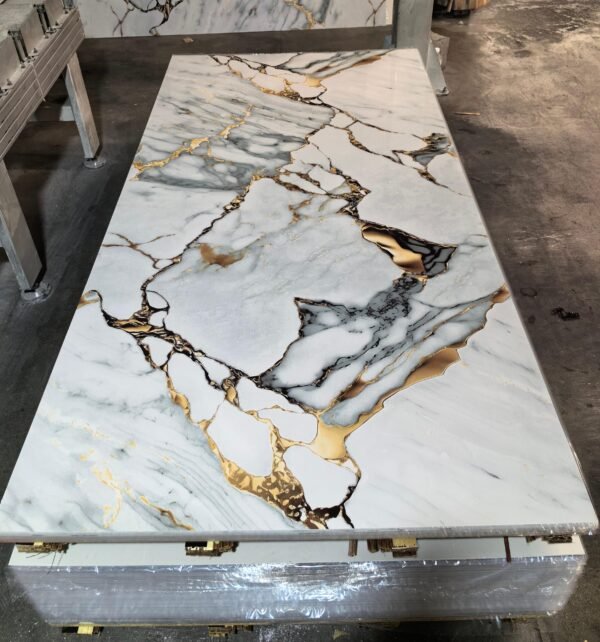 PVC Waterproof High Gloss PVC Marble Sheet 3D Wall Panel