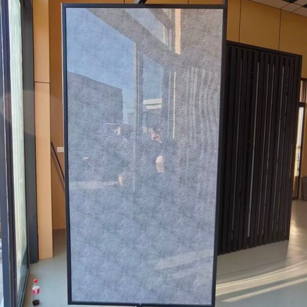 Light Grey Marble-Effect Wall Panels with Subtle White Veins – Neutral High-Gloss Cladding