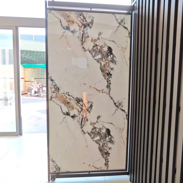 Calacatta Noir & Gold Vein Marble-Effect Wall Panels – High-Gloss Luxury Statement Cladding