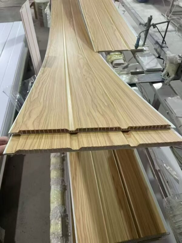 Light Oak Wood-Grain PVC Ceiling & Wall Panels – Waterproof & Easy Installation