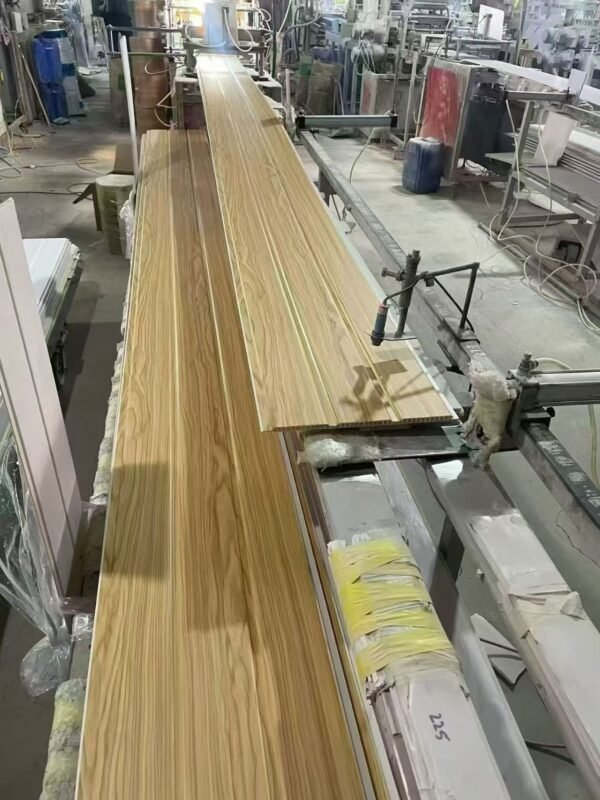Light Oak Wood-Grain PVC Ceiling & Wall Panels – Waterproof & Easy Installation