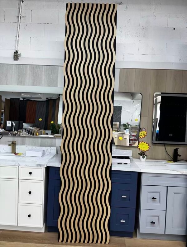 784809647c33b27053733f44e0bd1e47 Light Oak Wave Pattern Acoustic Wall Panels: Organic Modern Style Meets Function