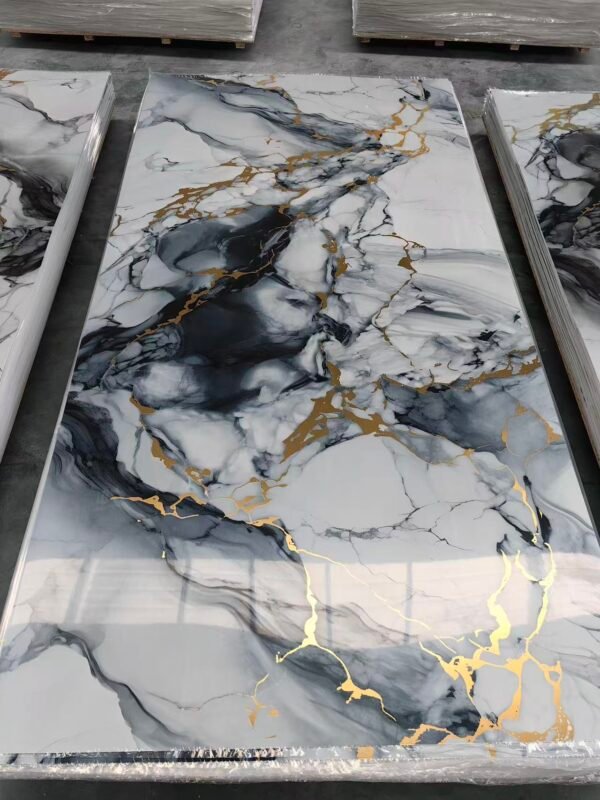 7fedea7bc23ead63c7f299a41299efaa Black & White Marble-Effect Wall Panels with Dramatic Gold Veins – High-Gloss Luxury Statement Cladding