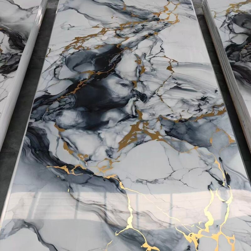7fedea7bc23ead63c7f299a41299efaa Black & White Marble-Effect Wall Panels with Dramatic Gold Veins – High-Gloss Luxury Statement Cladding