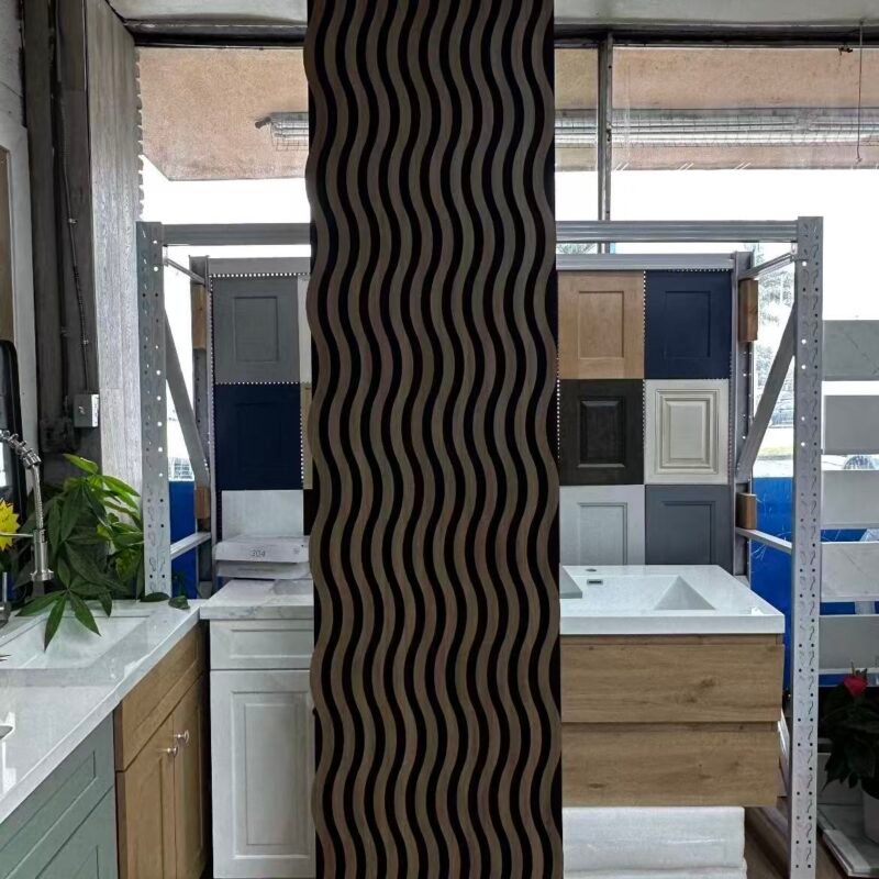 Natural Light Oak Wave Pattern Acoustic Wall Panels: Organic Warmth Meets Modern Style