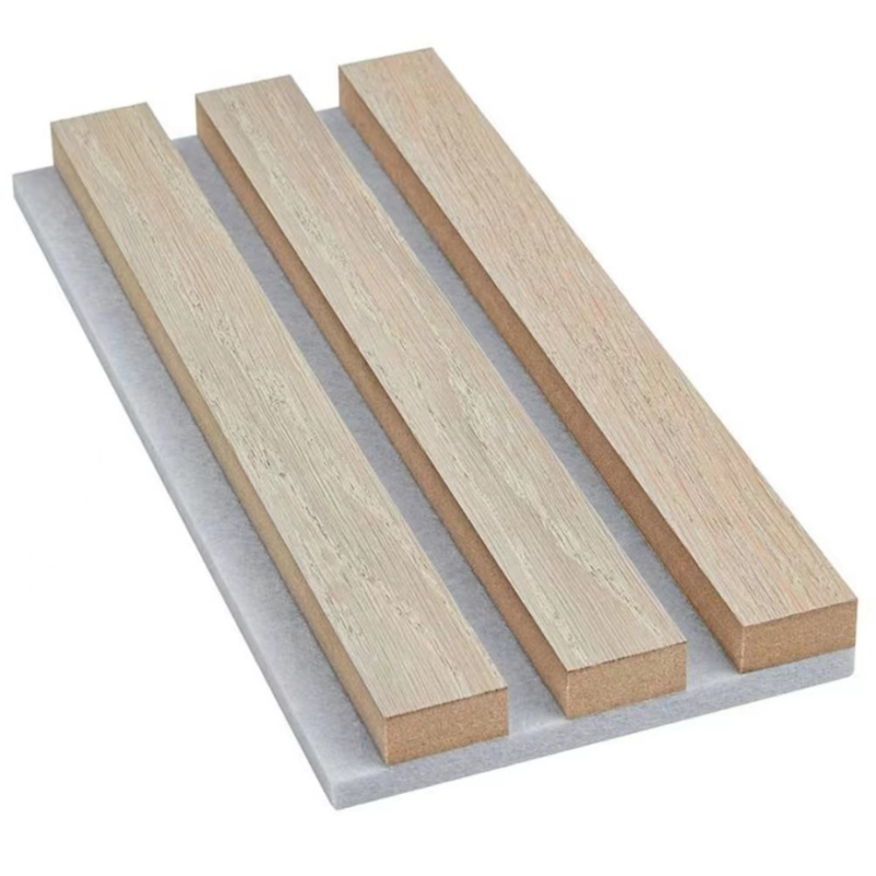 Light Oak Linear Slat Acoustic Wall Panels