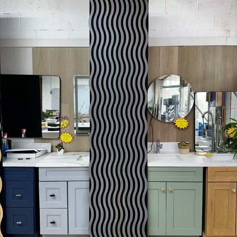 Grey Wave Pattern Acoustic Wall Panels: Sleek Modern Design Meets Function