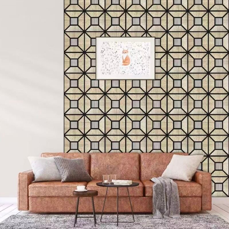 f1571acf26f29158a7ef1cd7d01fd450 Light Neutral Geometric Lattice Acoustic Wall Panels: Sophisticated Style Meets Function