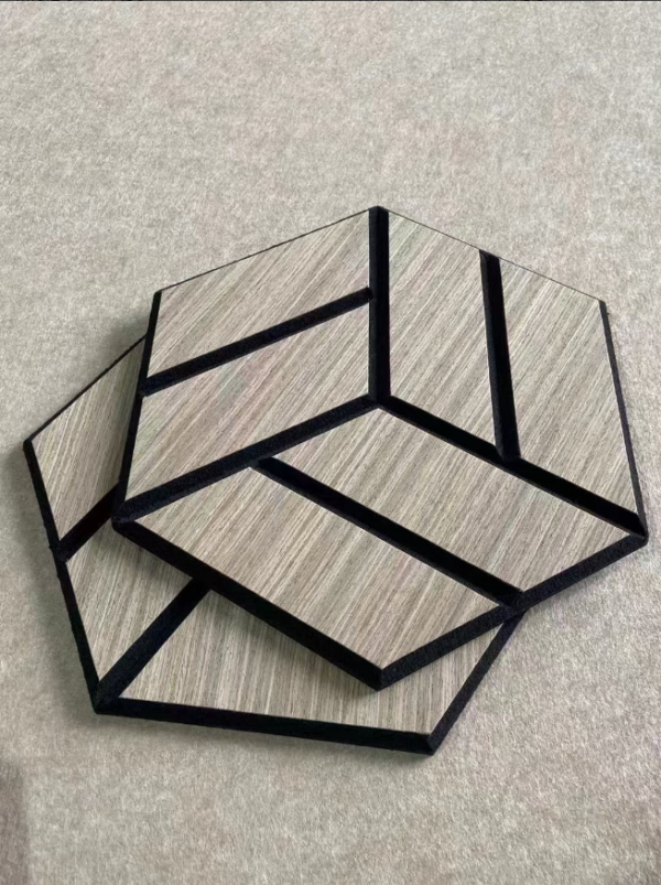 Geometric Hexagon Wood Acoustic Wall Panels