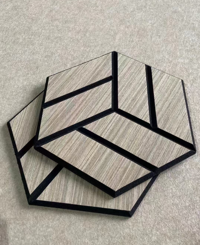 Geometric Hexagon Wood Acoustic Wall Panels
