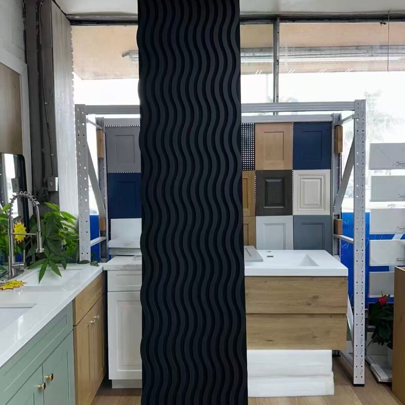 Black Wave Pattern Acoustic Wall Panels: Bold Modern Style Meets Function