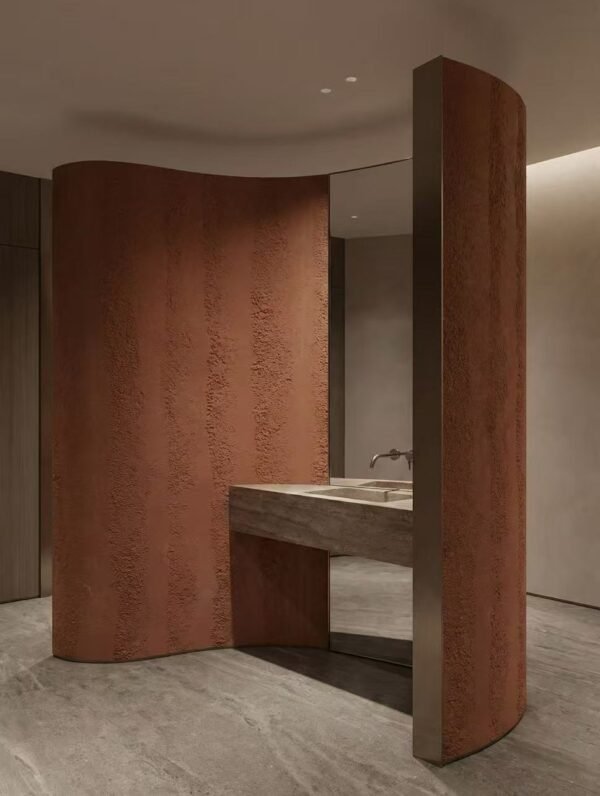 Flexible Rammed Earth Terracotta Soft Ceramic Wall Panels – Wabi-Sabi Clay Texture Cladding