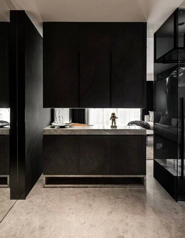 Flexible Dark Grey Slate Texture Soft Ceramic Panels – Matte Black Stone Cladding