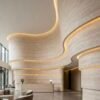 Flexible Beige Travertine Soft Ceramic Panels – Natural Stone Cladding for Curved Walls
