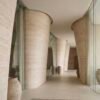 Flexible Beige Travertine Soft Ceramic Panels – Natural Stone Cladding for Curved Walls