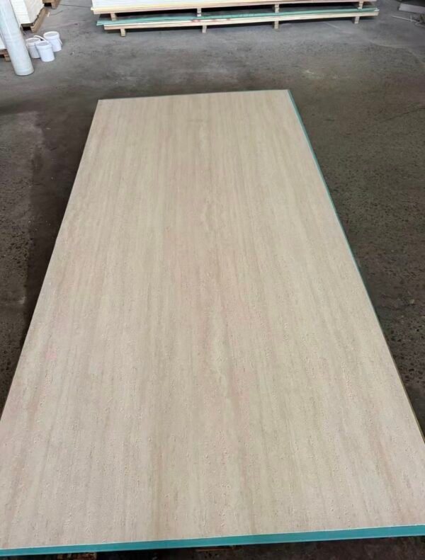Flexible Beige Travertine Soft Ceramic Panels – Natural Stone Cladding for Curved Walls