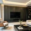 Black & Gold Linear PVC Wall Panels – Modern Fluted Feature Wall Cladding