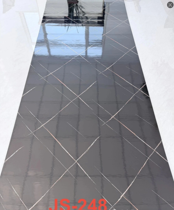 High-gloss black diamond rose gold trim PVC marble wall sticker (item number JS-248)