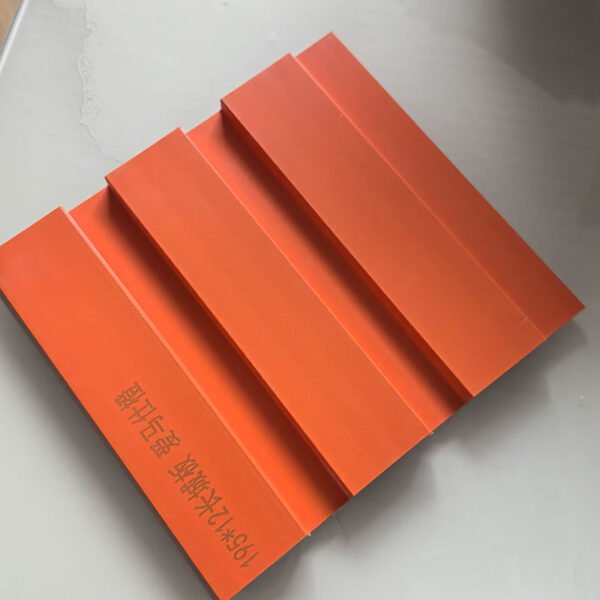 Matte Solid Orange Indoor WPC Grooved Great Wall Grille | Shandong Ding'en Wood Products Co.,Ltd, Size:195×12mm, Custom Cut Length:2.44m/2.8m/2.9m Available