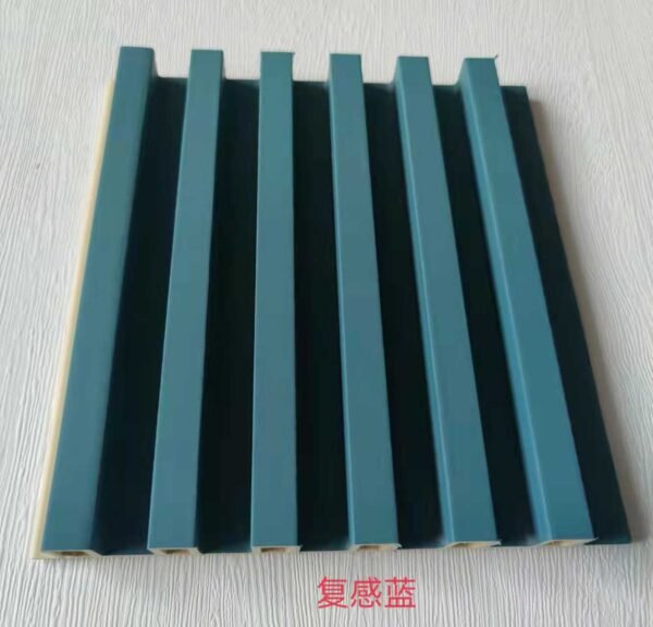 Indigo Blue Solid Matte 6 Groove Hollow WPC Wall Grille | Shandong Ding'en Wood Products Co.,Ltd, Custom Cut Length:2.44m/2.8m/2.9m Available
