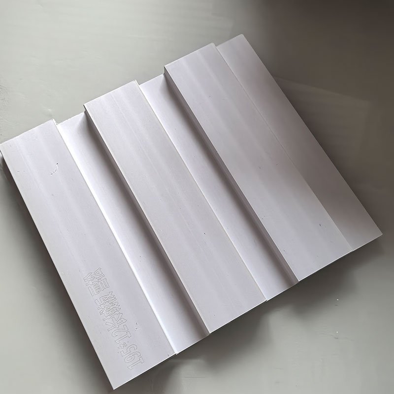 Pure White Matte Solid Indoor WPC Grooved Great Wall Grille | Shandong Ding'en Wood Products Co.,Ltd, Size:195×12mm, Custom Cut Length:2.44m/2.8m/2.9m Available