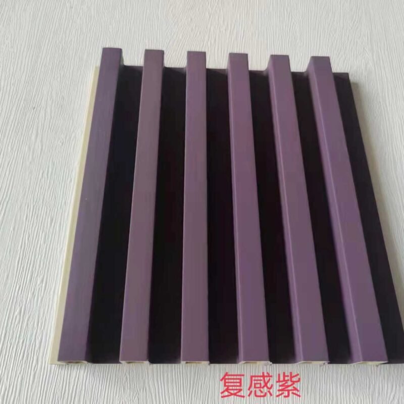 Lavender Purple Matte Solid 6 Groove Hollow WPC Wall Grille | Shandong Ding'en Wood Products Co.,Ltd, Custom Cut Length:2.44m/2.8m/2.9m Available