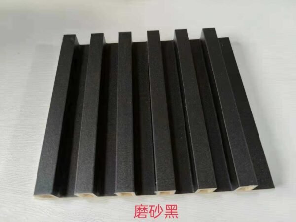 Matte Solid Black 6 Groove Hollow WPC Wall Grille | Shandong Ding'en Wood Products Co.,Ltd, Custom Cut Length:2.44m/2.8m/2.9m Available