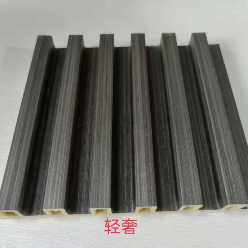 Light Luxury Neutral Grey Wood Grain 6 Groove Hollow WPC Wall Grille | Shandong Ding'en Wood Products Co.,Ltd, Custom Cut Length:2.44m/2.8m/2.9m Available