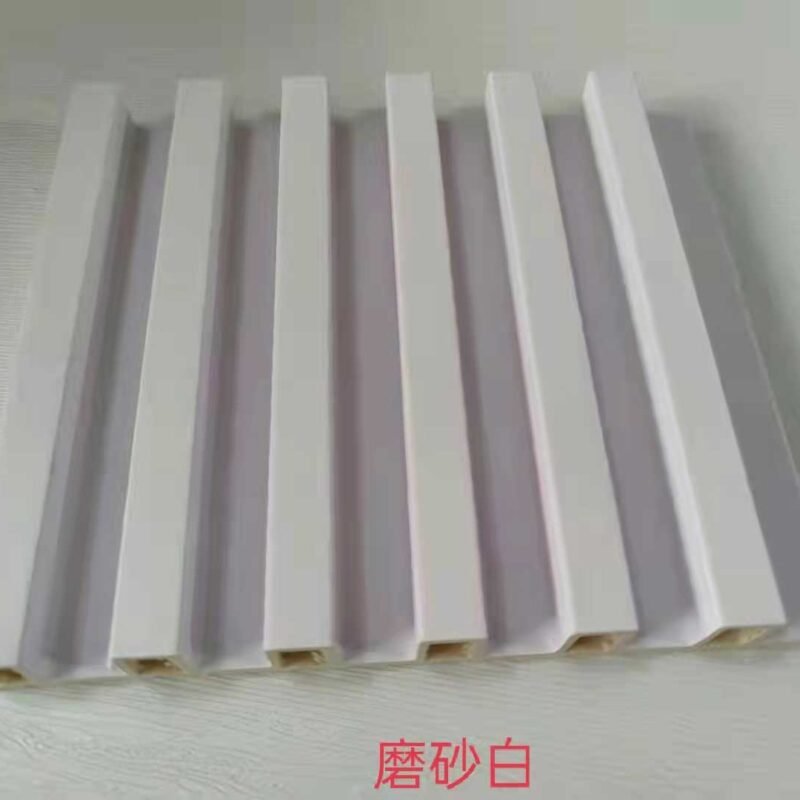 Matte Pure White Solid Color 6 Groove Hollow WPC Wall Grille | Shandong Ding'en Wood Products Co.,Ltd, Custom Cut Length:2.44m/2.8m/2.9m Available