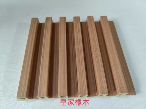 Royal Warm Oak Wood Grain 6 Groove Hollow WPC Wall Grille | Shandong Ding'en Wood Products Co.,Ltd, Custom Cut Length:2.44m/2.8m/2.9m Available