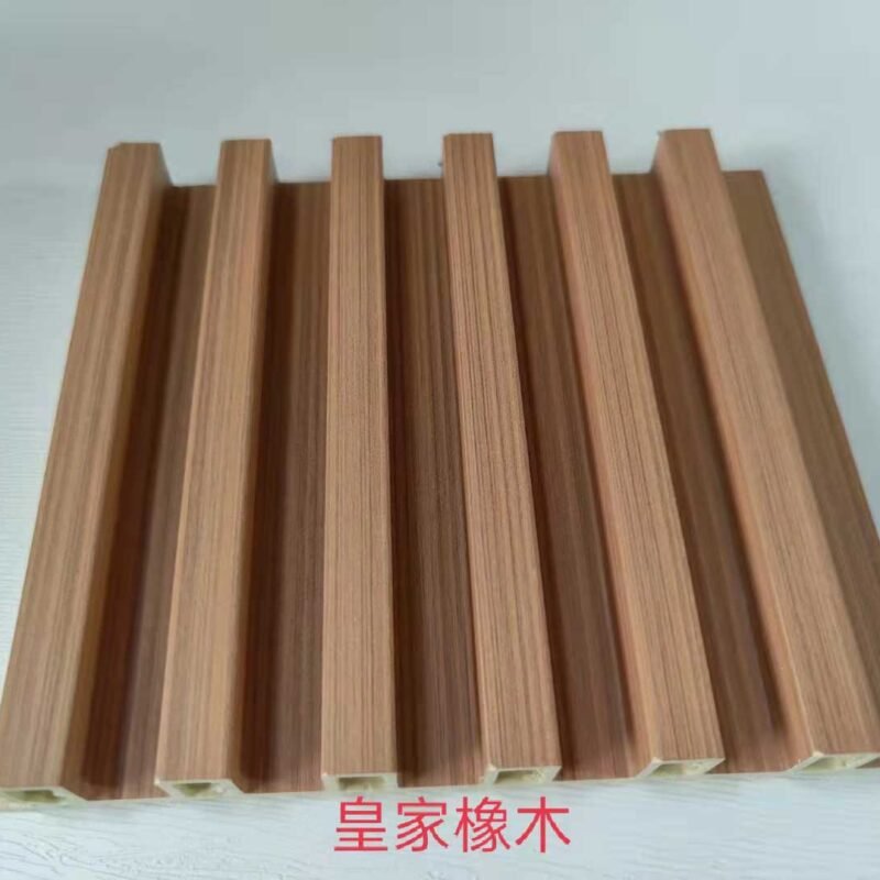 Royal Warm Oak Wood Grain 6 Groove Hollow WPC Wall Grille | Shandong Ding'en Wood Products Co.,Ltd, Custom Cut Length:2.44m/2.8m/2.9m Available