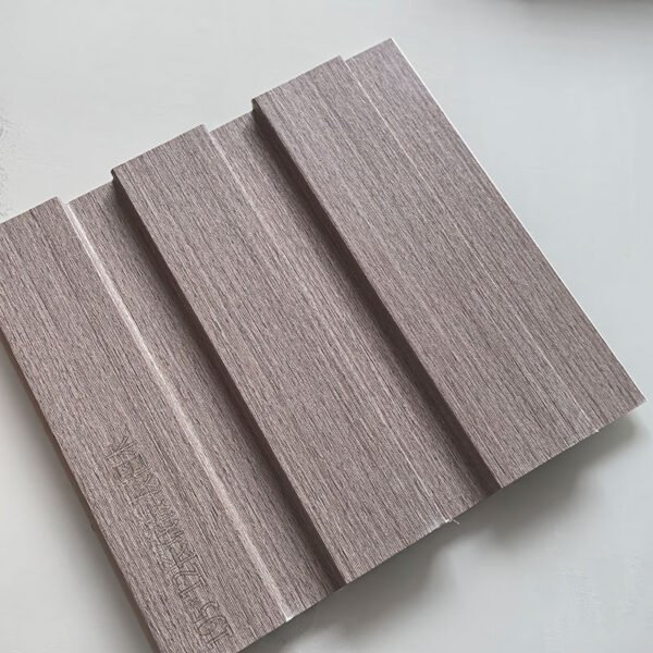 Grey Oak Vertical Wood Grain Indoor WPC Grooved Wall Grille | Shandong Ding'en Wood Products Co.,Ltd, Size:195×12mm, Custom Cut Length:2.44m/2.8m/2.9m Available
