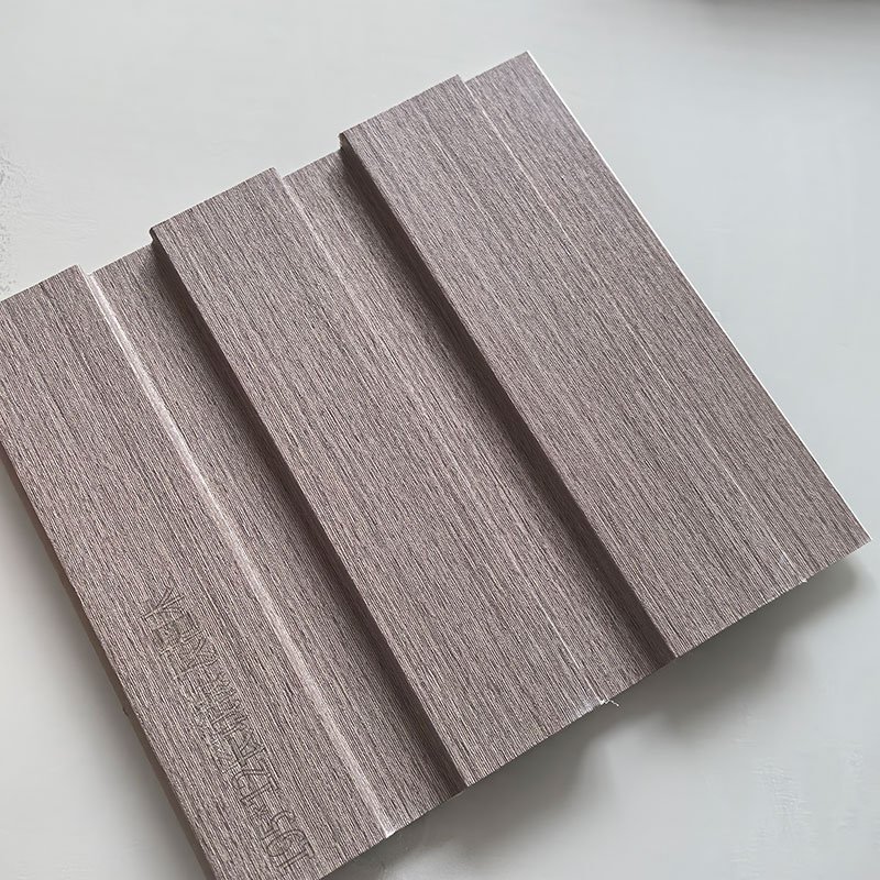 Grey Oak Vertical Wood Grain Indoor WPC Grooved Wall Grille | Shandong Ding'en Wood Products Co.,Ltd, Size:195×12mm, Custom Cut Length:2.44m/2.8m/2.9m Available