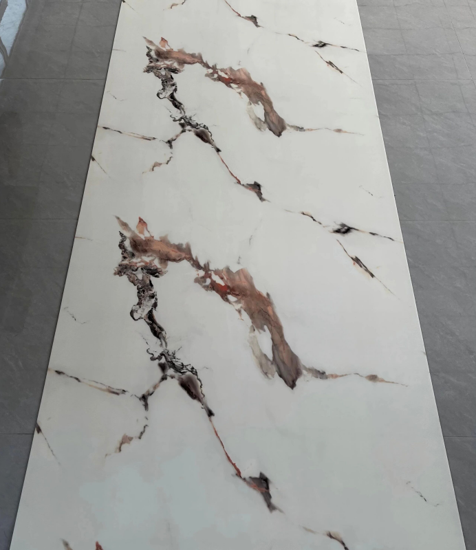 JS-198 White, Pink, Brown Splatter Marble Pattern PVC Wall Sticker | Shandong Ding'en Wood Products Co., Ltd., Available Sizes: 30×60/60×60/60×300/120×300 cm