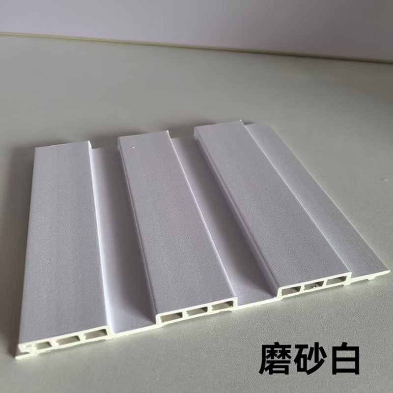 Matte Finish Solid White Hollow Core Indoor WPC Grooved Wall Grille | Shandong Ding'en Wood Products Co.,Ltd, Size:195×12mm, Custom Cut Length:2.44m/2.8m/2.9m Available
