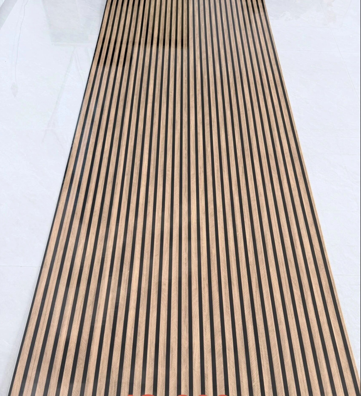 JS-203 Vertical Wooden Grain Black Stripe PVC Wall Panel | Shandong Ding'en Wood Products Co.,Ltd, Available 30×60/60×60/60×300/120×300cm