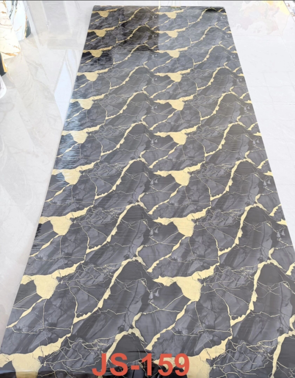 JS-159 Pure Black Thick Irregular Gold Pattern PVC Marble Wall Sticker | Shandong Ding'en Wood Products Co., Ltd. Available sizes: 30×60/60×60/60×300/120×300 cm
