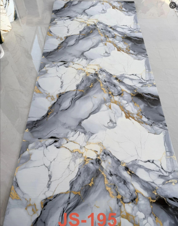 JS-195 White Grey Smoke Cloud Golden Vein PVC Marble Wall skicker | Shandong Ding'en Wood Products Co.,Ltd, Available 30×60/60×60/60×300/120×300cm