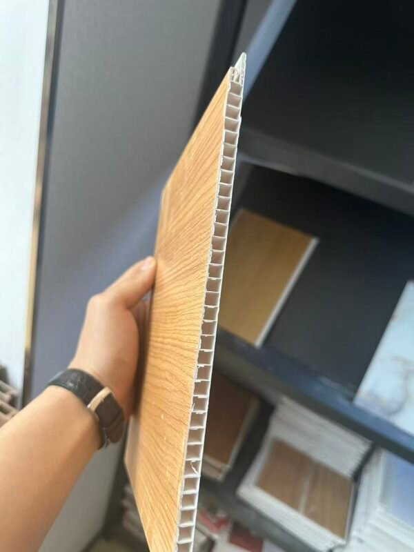 dual purpose pvc panel ceiling wall,horizontal double groove wood grain interlock pvc wall cladding,waterproof honeycomb hollow pvc decorative board,economical pvc panel for home shop renovation,Shandong Ding'en Wood Products