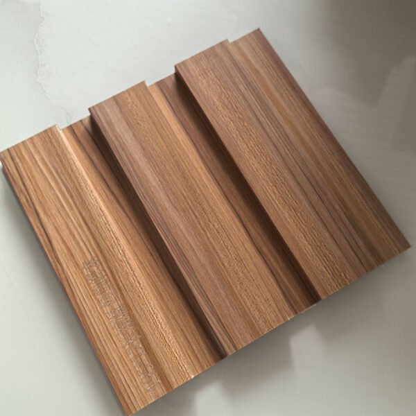 Walnut Texture Indoor WPC Grooved Wall Grille | Shandong Ding'en Wood Products Co.,Ltd, Size:195×12mm, Custom Cut Length:2.44m/2.8m/2.9m Available