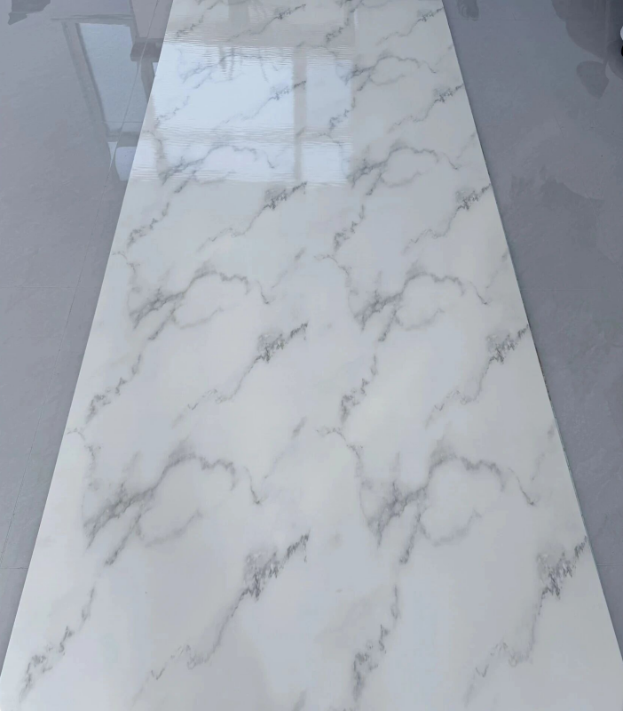 JS-43 Pure White Background Soft Smoke Grey Slim Natural Vein Self-Adhesive Marble Wall Sticker | Shandong Ding'en Wood Products Co.,Ltd, Sizes:30×60/60×60/60×300/120×300cm, Thickness 2.5mm/2.8mm/3mm Customizable