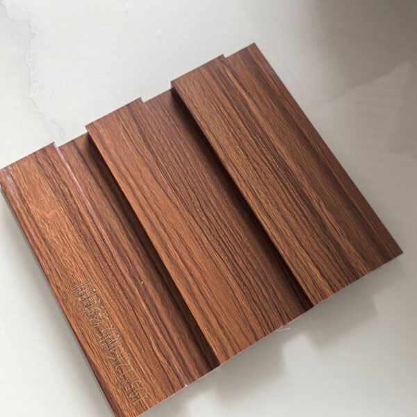 Teak Texture Indoor WPC Grooved Wall Grille | Shandong Ding'en Wood Products Co.,Ltd, Size:195×12mm, Custom Cut Length:2.44m/2.8m/2.9m Available