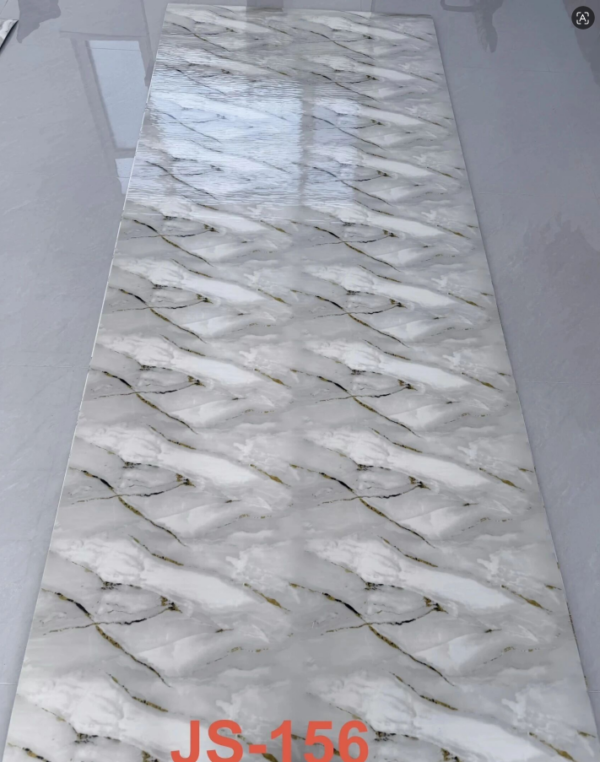 JS-156 Light Grey Regular Rhombus Layer Gold Brown Vein PVC Marble Wall Skicker | Shandong Ding'en Wood Products Co.,Ltd, Available 30×60/60×60/60×300/120×300cm