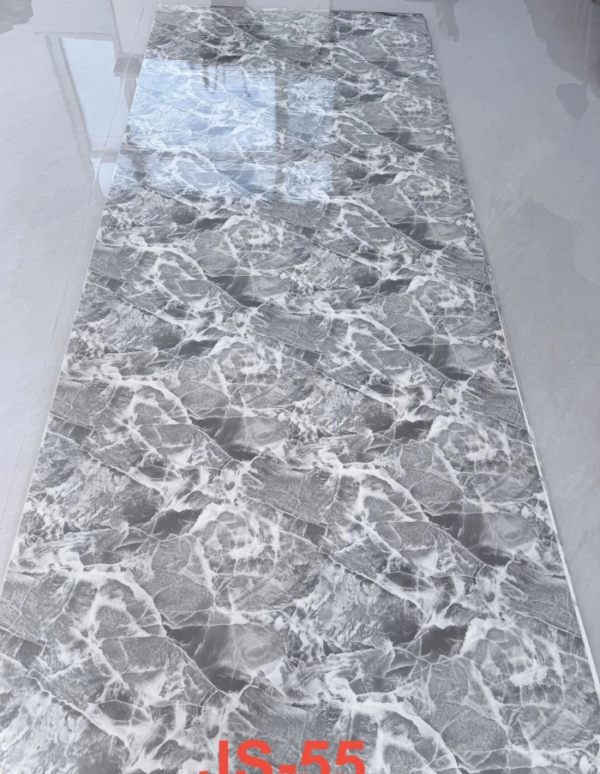 JS-55 Dark Grey Base Natural Fragmented White Crack Vein Self-Adhesive Marble Wall Sticker | Shandong Ding'en Wood Products Co.,Ltd, Sizes:30×60/60×60/60×300/120×300cm, Thickness 2.5mm/2.8mm/3mm Customizable