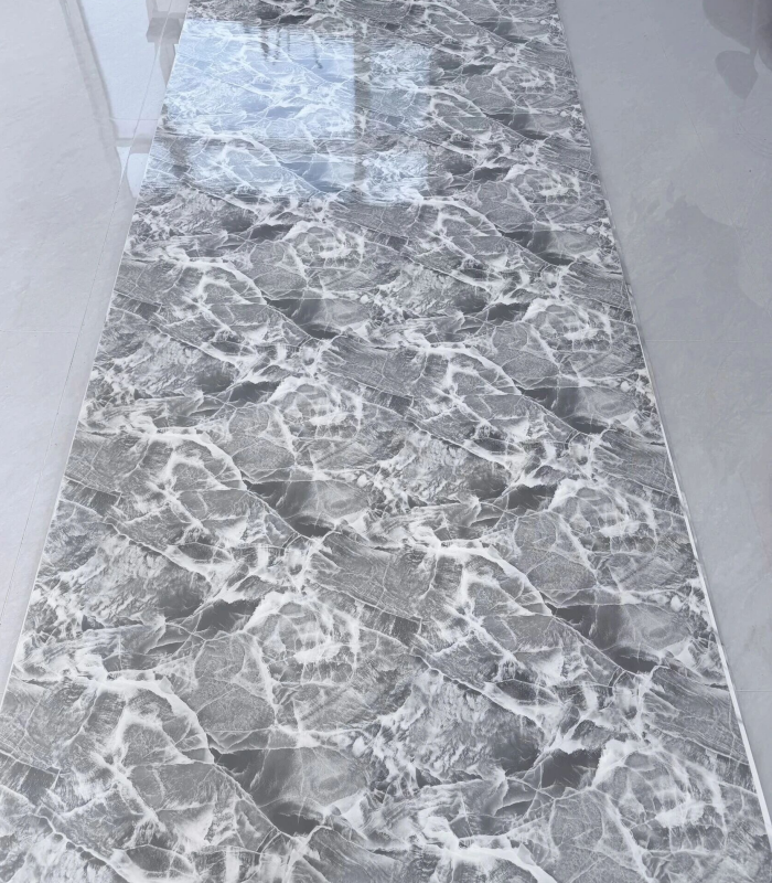 JS-55 Dark Grey Base Natural Fragmented White Crack Vein Self-Adhesive Marble Wall Sticker | Shandong Ding'en Wood Products Co.,Ltd, Sizes:30×60/60×60/60×300/120×300cm, Thickness 2.5mm/2.8mm/3mm Customizable