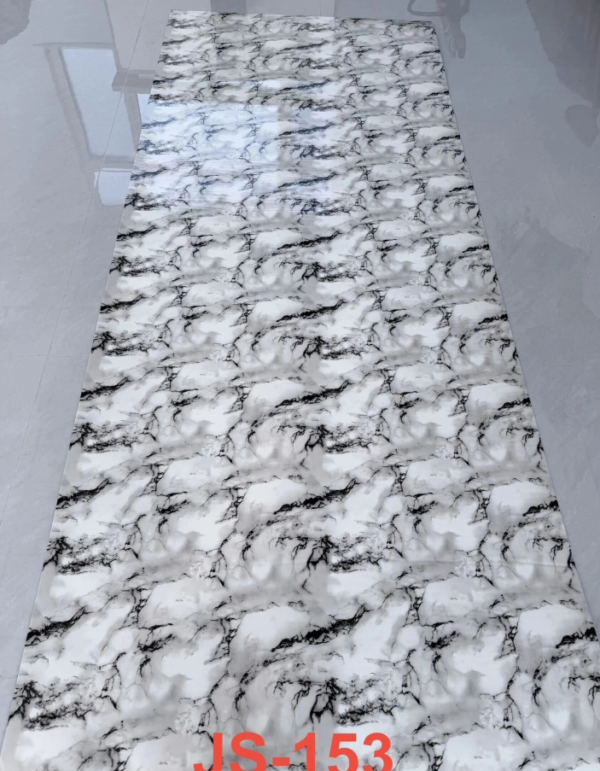 JS-153 Natural Irregular Black Textured PVC Marble Wall Sticker with White Background | Shandong Ding'en Wood Products Co., Ltd. Available sizes: 30×60/60×60/60×300/120×300 cm