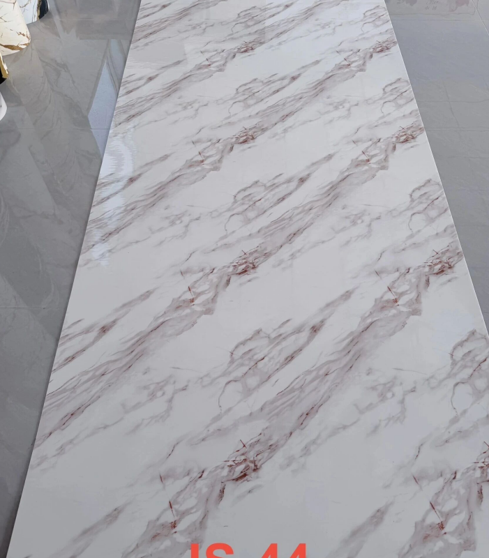 JS-44 Pure White Background Thin Diagonal Reddish Brown Natural Vein Self-Adhesive Marble Wall Sticker | Shandong Ding'en Wood Products Co.,Ltd, Sizes:30×60/60×60/60×300/120×300cm, Thickness 2.5mm/2.8mm/3mm Customizable