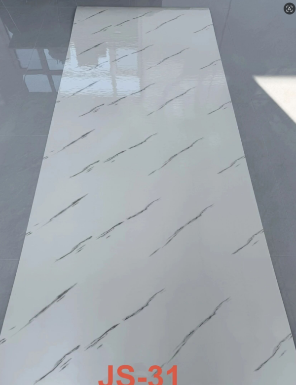 JS-31 Pure White Background Neat Diagonal Thin Irregular Black Vein Self-Adhesive Marble Wall Sticker | Shandong Ding'en Wood Products Co.,Ltd, Sizes:30×60/60×60/60×300/120×300cm, Thickness 2.5mm/2.8mm/3mm Customizable