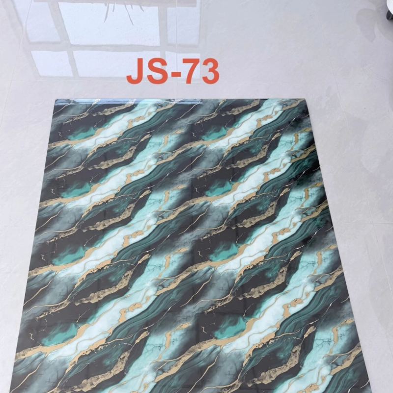 JS-73 Pure Black Background Irregular Emerald Green Wavy & Golden Vein Self-Adhesive Marble Wall Sticker | Shandong Ding'en Wood Products Co.,Ltd, Sizes:30×60/60×60/60×300/120×300cm, Thickness 2.5mm/2.8mm/3mm Customizable