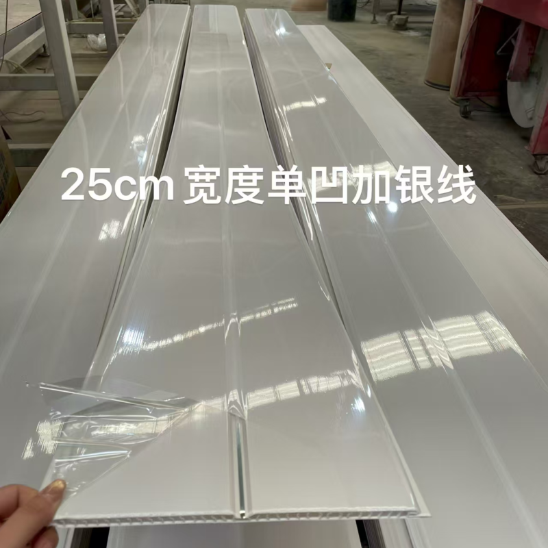 25cm Width Single Groove PVC Ceiling Panel With Silver Line
